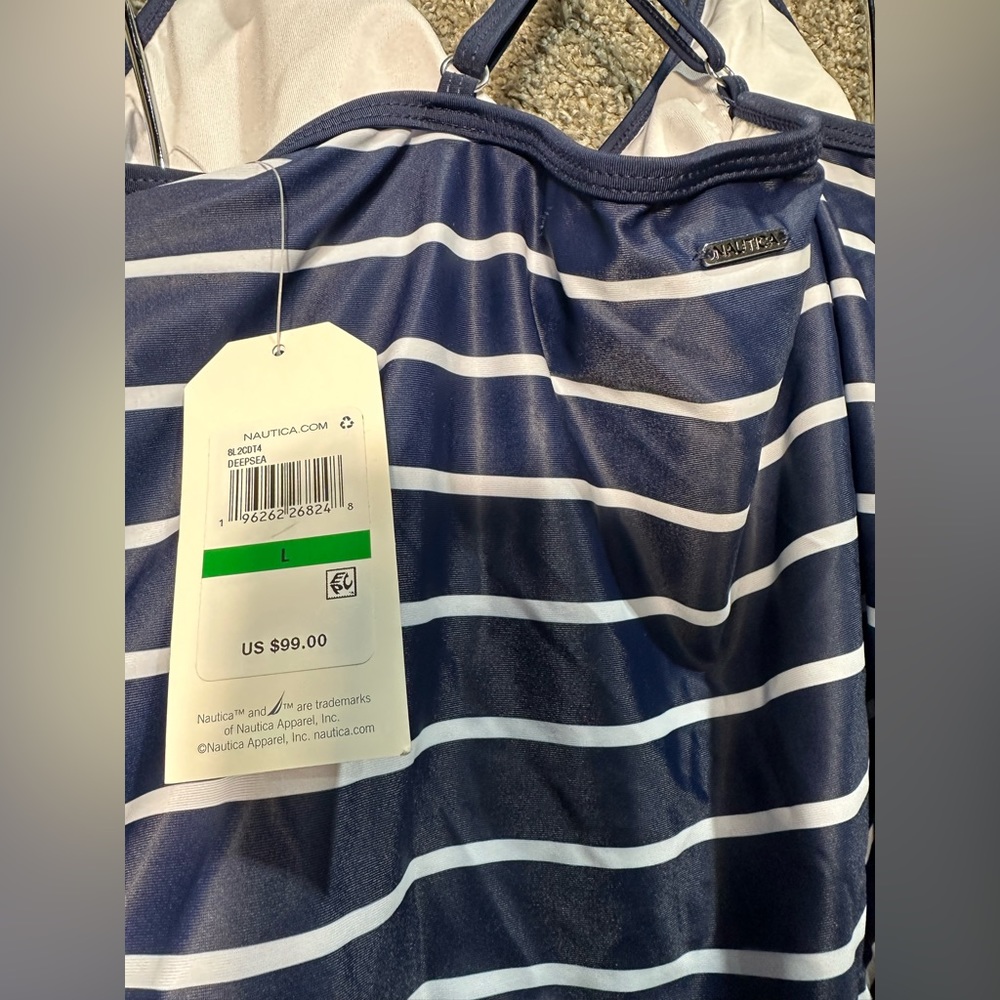 NWT Nautica Standard Crossback V Neck Tankini Size Large - Picture 4 of 5